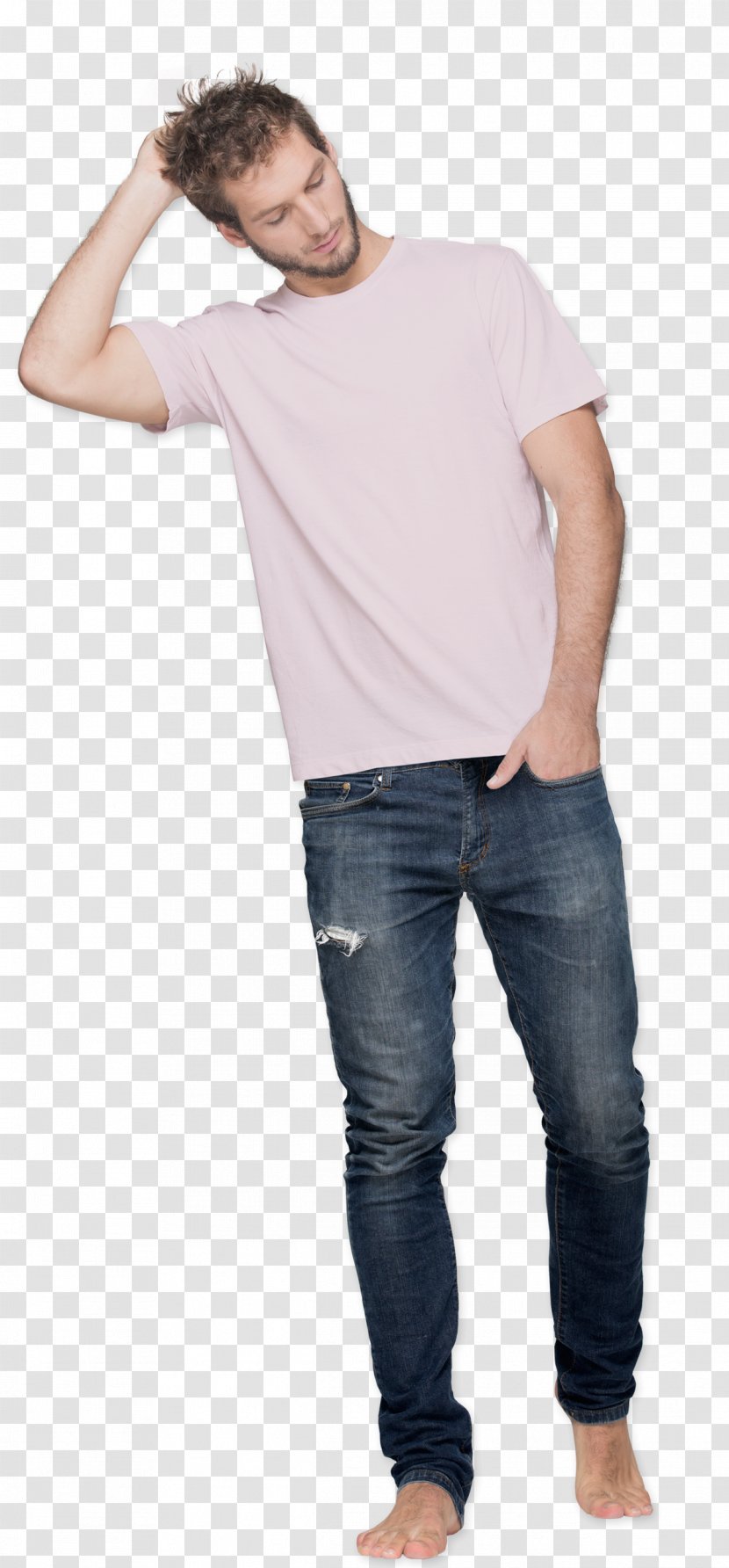 T-shirt Jeans Sleeve Denim - Standing Transparent PNG