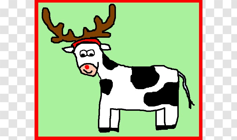 Reindeer Cattle Christmas Santa Claus Clip Art - Ornament - Cow Cliparts Transparent PNG