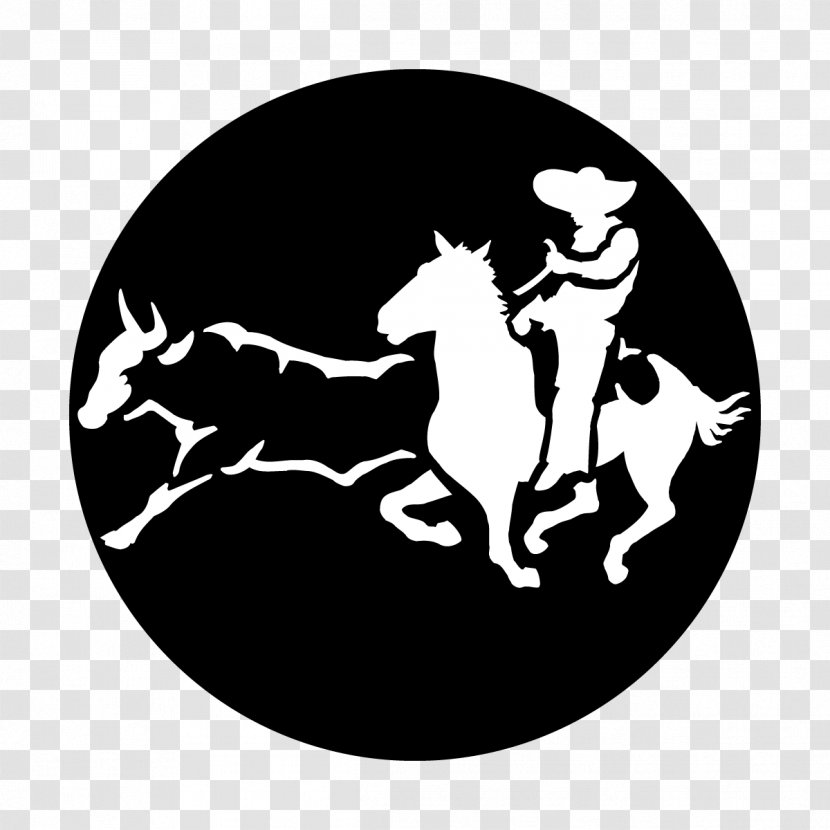 Calf Roping Mustang Gobo Metal Cowboy - Decal Transparent PNG