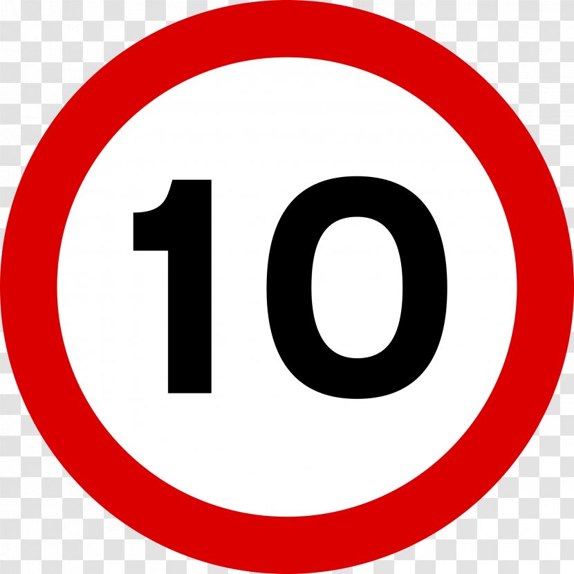 Speed Limit Traffic Sign Road - (10) Transparent PNG