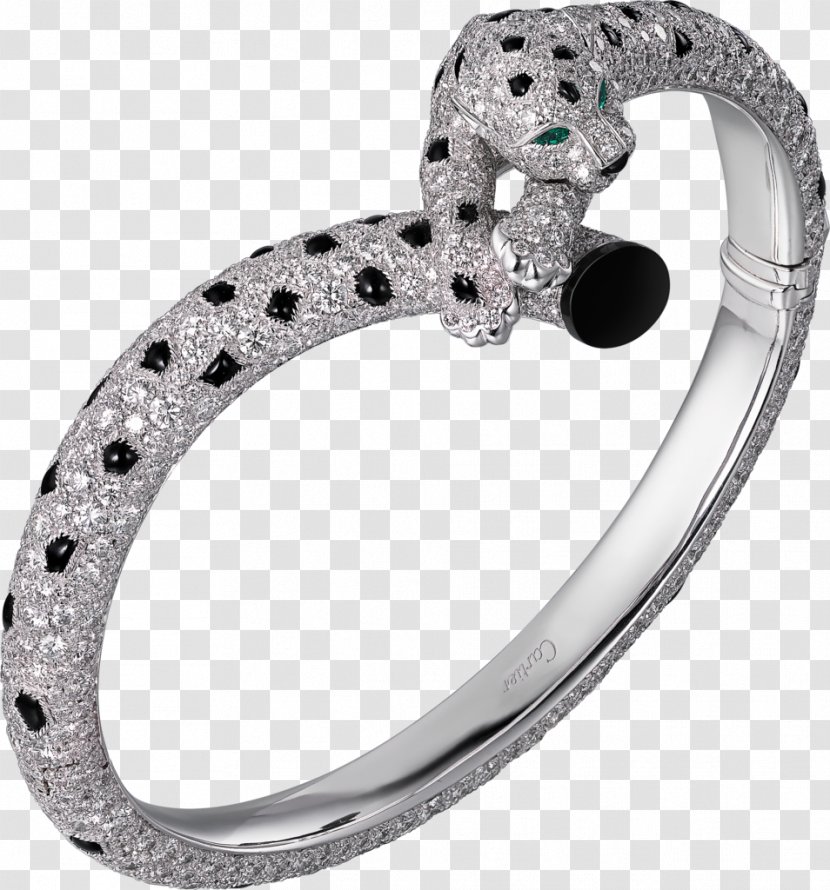 Leopard Bangle Ring Cartier Bracelet - Emerald Transparent PNG