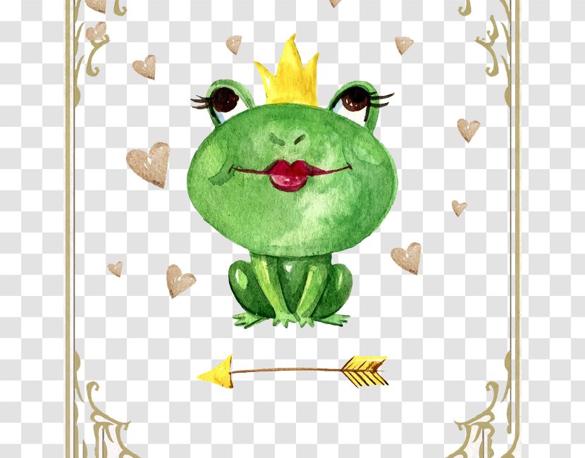 Frog T-shirt Cuteness Illustration - Watercolor Painting - Prince Transparent PNG