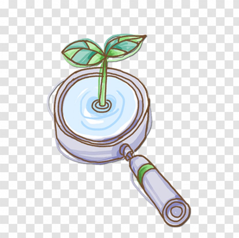 Bonsai Magnifying Glass - Designer - Hand-painted Plants Transparent PNG