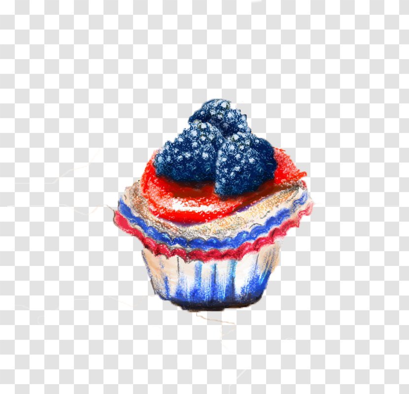 Cupcake Strawberry Cream Cake Muffin Bakery - Blueberry Ice Transparent PNG