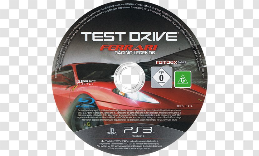 Test Drive: Ferrari Racing Legends PlayStation 3 Slightly Mad Studios Compact Disc Game - Drive Transparent PNG