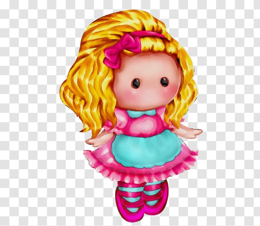 Cartoon Pink Doll Toy Fictional Character Transparent PNG