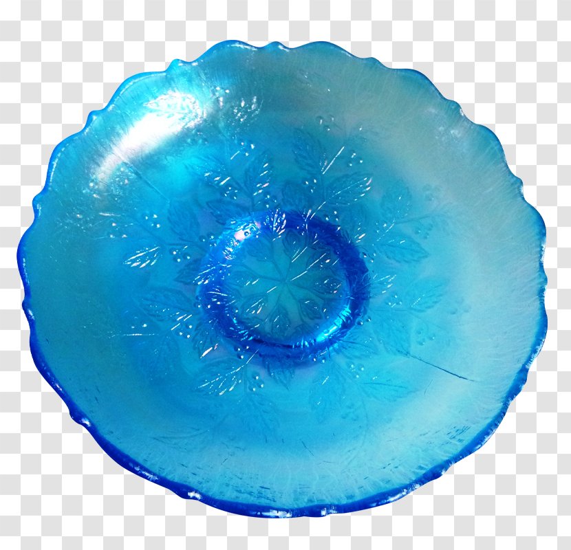 Blue Carnival Glass Fenton Art Company Aqua Bowl - Urn - Headdress Transparent PNG