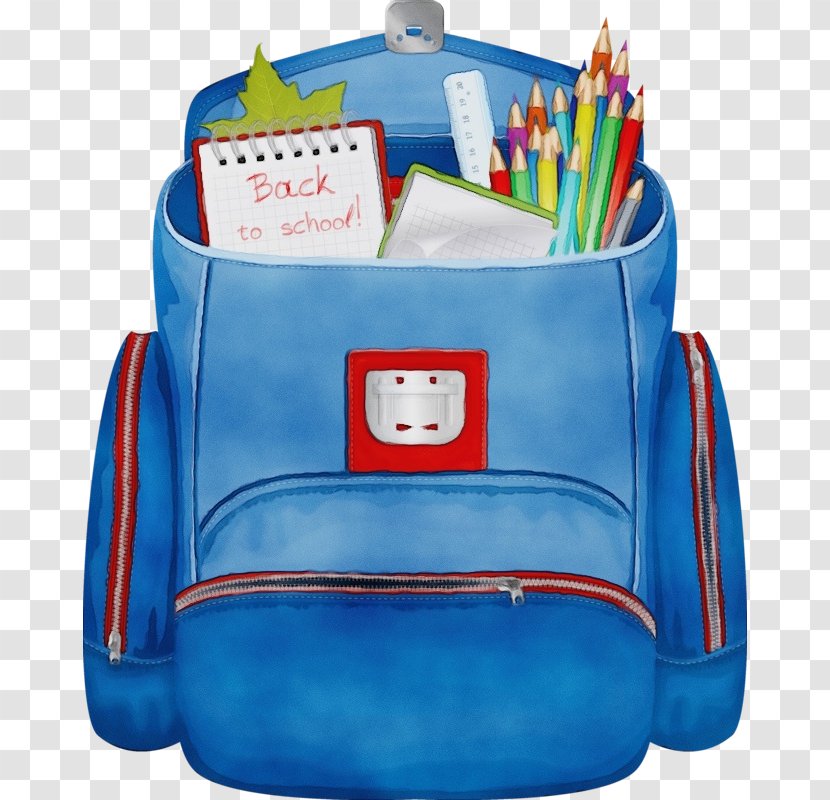 School Bag Cartoon - Pencil Case - Fictional Character Electric Blue Transparent PNG