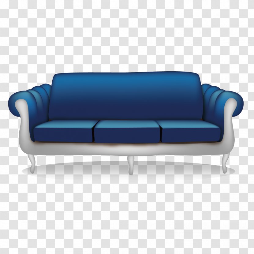 Sofa Bed Download - Loveseat - Vector Blue Transparent PNG