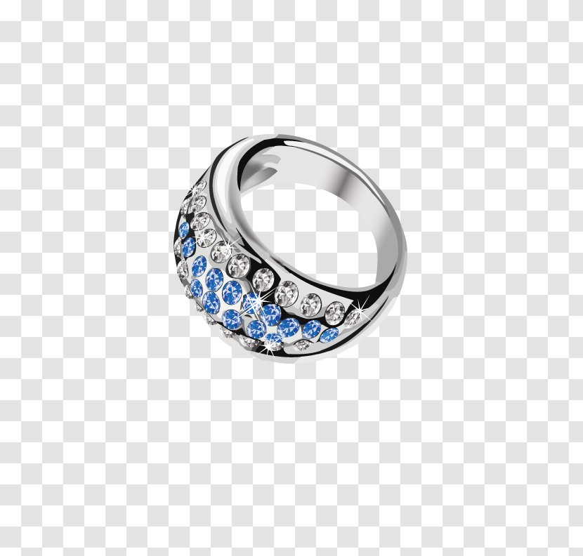 Earring Jewellery Silver - Jewelry Making - Blue Diamond Ring Transparent PNG