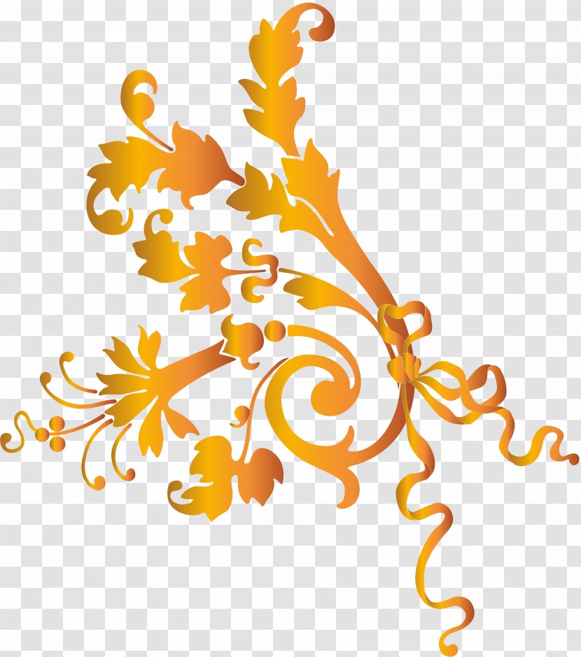 Drawing Photography Royalty-free Clip Art - Floral Design - Gold Elements Transparent PNG