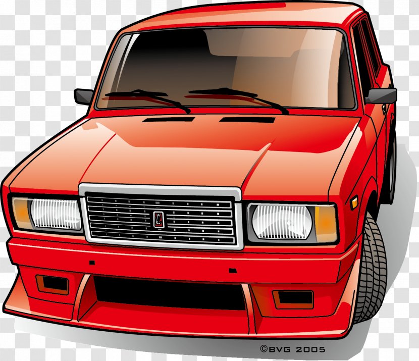 Cartoon Car Vector Elements - Model - Compact Transparent PNG