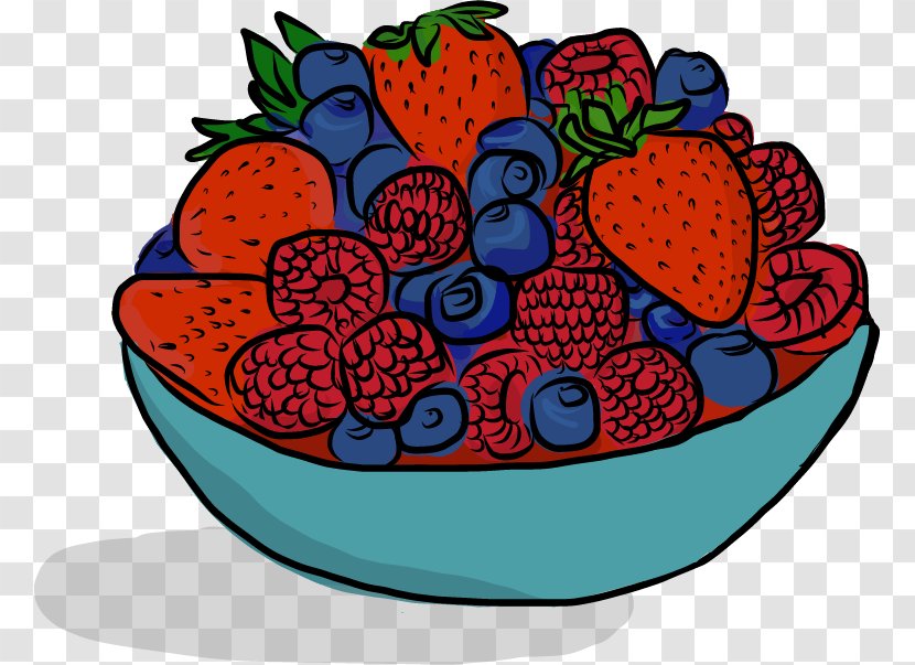 Strawberry Clip Art Illustration Berries Cobalt Blue - Superfood - Bowl Of Cereal Cake Transparent PNG