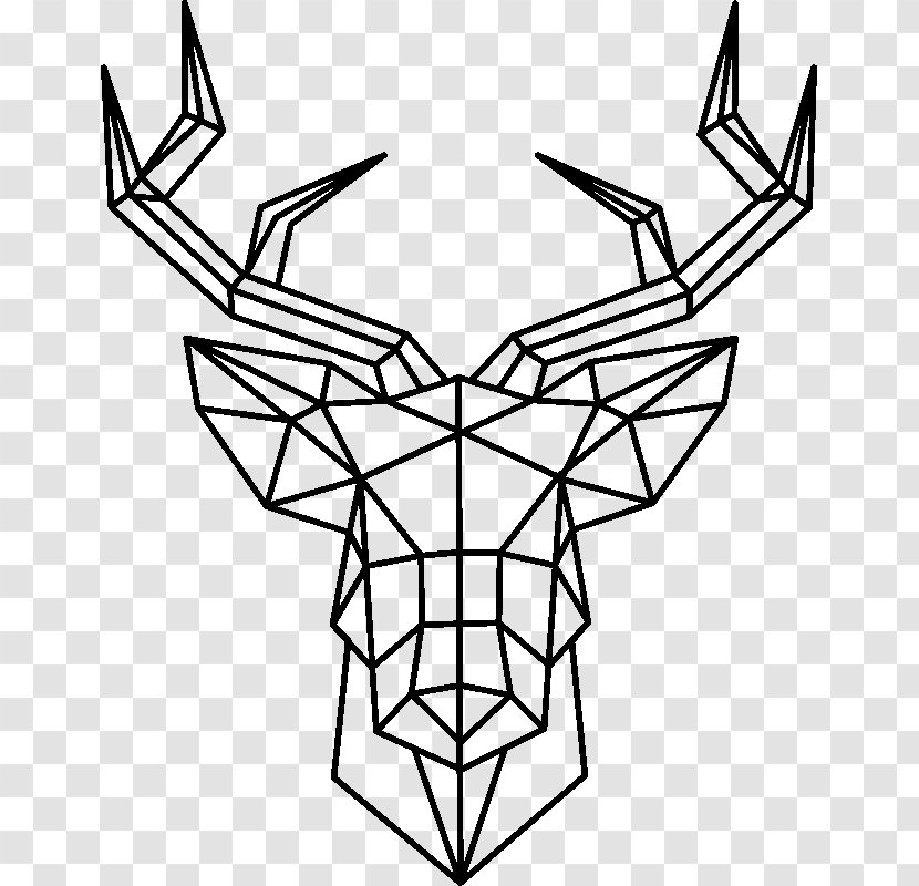 Red Deer Sticker Trophy Hunting Handicraft - Wall - Geometry Low Polygon Transparent PNG