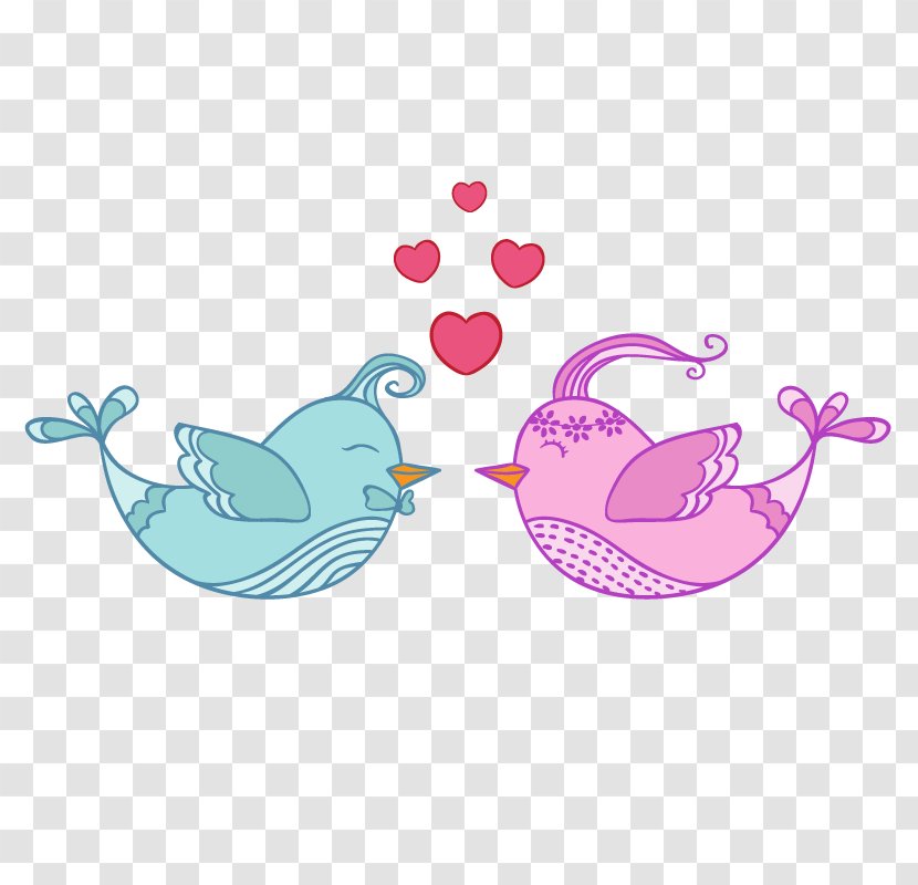 Wedding Invitation Bird Convite - Vector Love Birds Transparent PNG