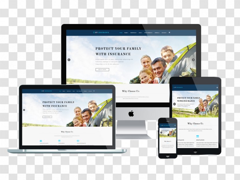 Responsive Web Design Template System - Page Layout - Insurance Transparent PNG