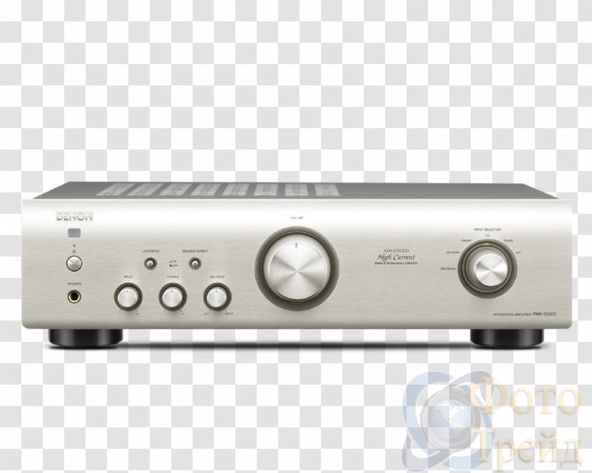 Denon PMA 720AE Audio Power Amplifier PMA-520AE Integrated - Equipment Transparent PNG