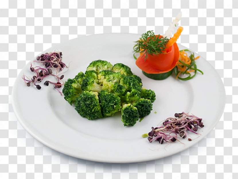 Broccoli Vegetarian Cuisine Plate Recipe Garnish - Dishware Transparent PNG