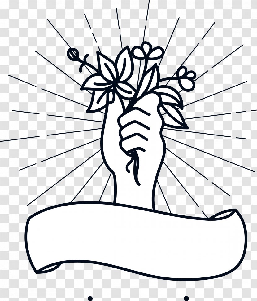 Aris Ep. Photography Clip Art - Cartoon - The Bouquet Of Flowers In His Hand Transparent PNG