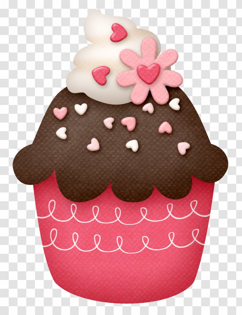 Cupcake Muffin Birthday Cake Frosting & Icing Clip Art - Chocolate Transparent PNG