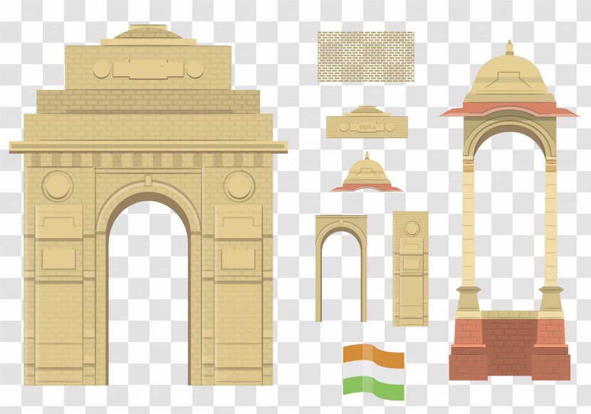India Gate Gateway Of Clip Art - Indian Architecture Transparent PNG