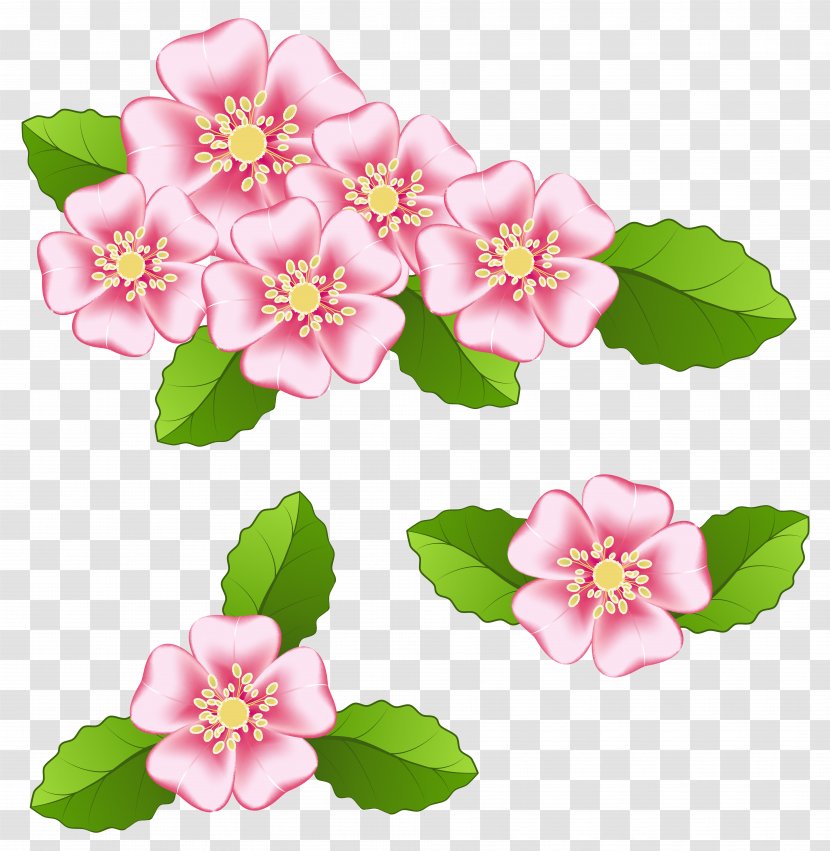 Desktop Wallpaper Pink Flowers Art Clip - Flower Transparent PNG