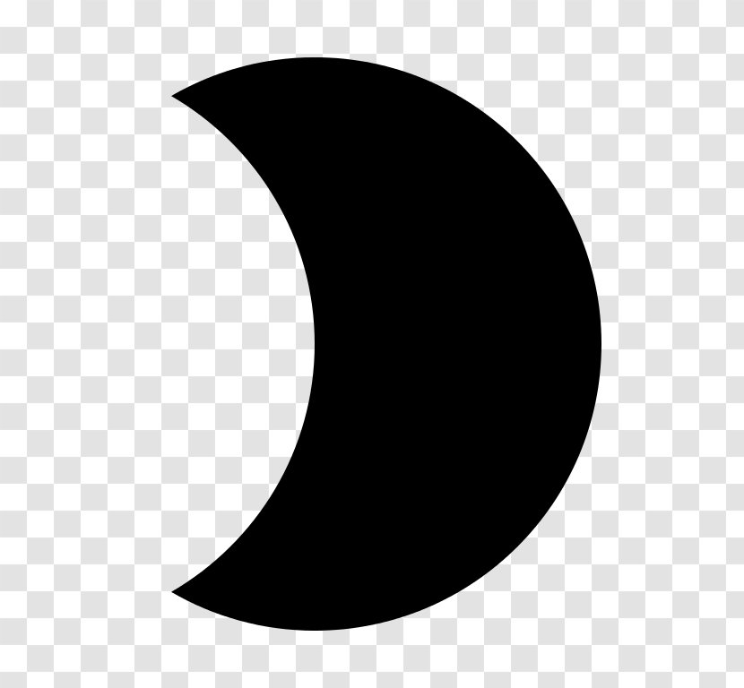 Lunar Phase Crescent Clip Art - Black And White - Moon Transparent PNG