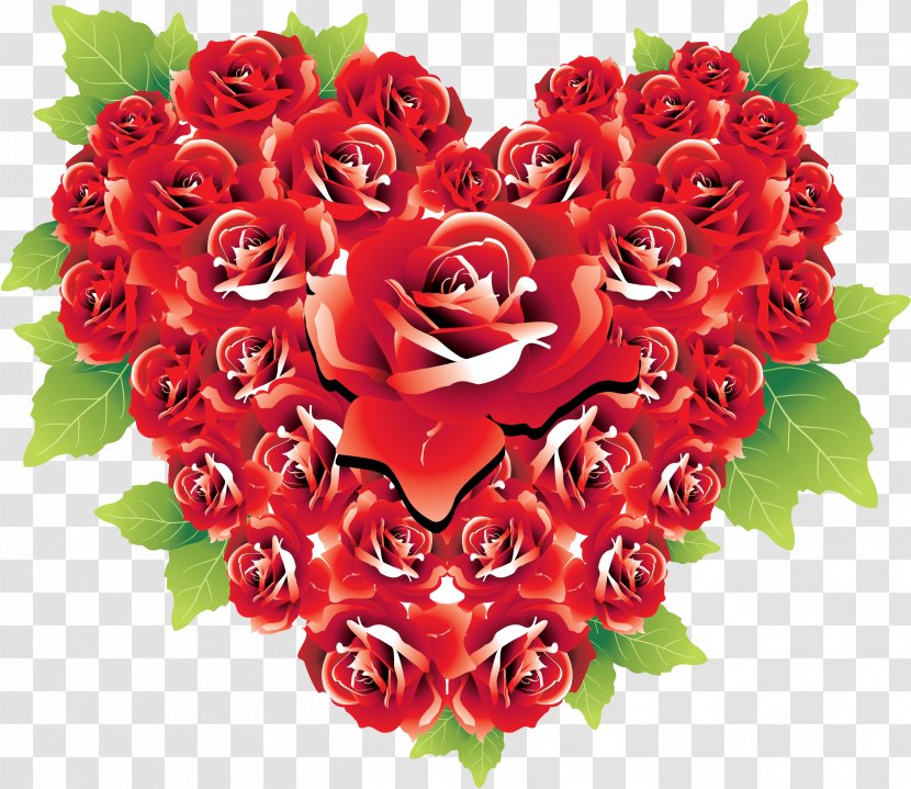 Heart Idea Cut Flowers Clip Art - Valentine S Day - HEART FLOWER Transparent PNG
