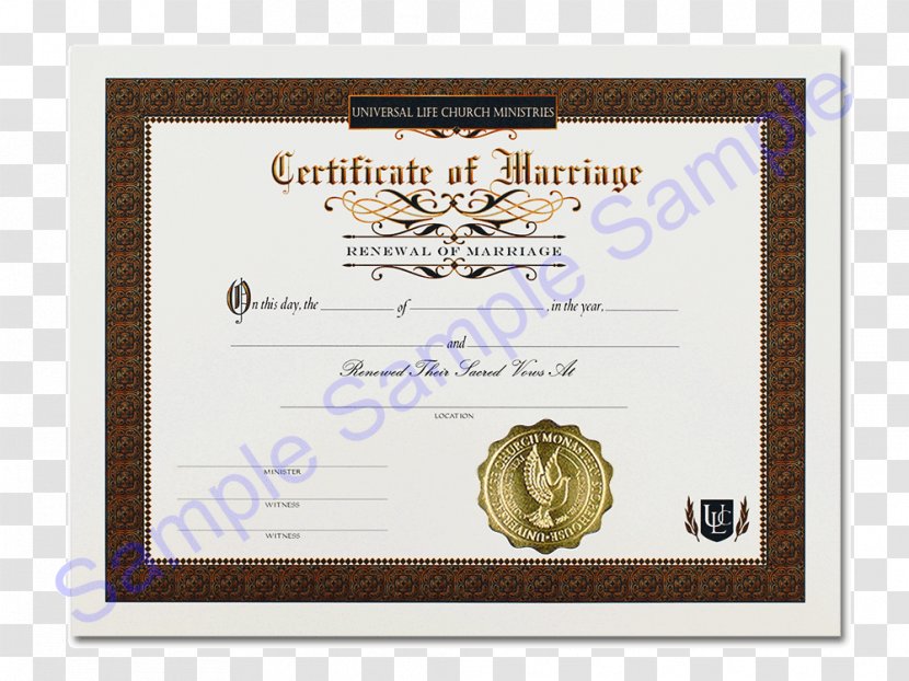The Ordination Universal Life Church Minister Wicca - Creative Certificate Material Transparent PNG