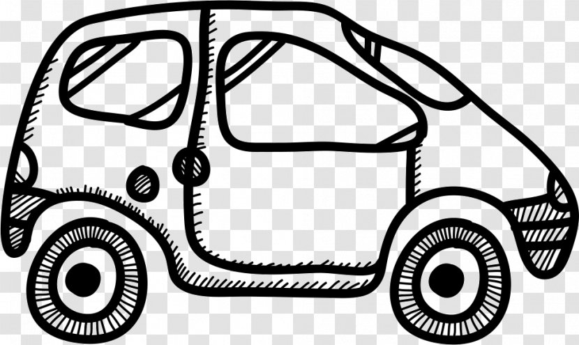 Car Mode Of Transport Vehicle - Black And White Transparent PNG