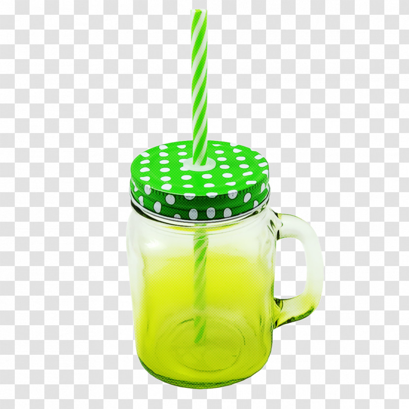 Green Drinking Straw Mason Jar Drinkware Glass Transparent PNG