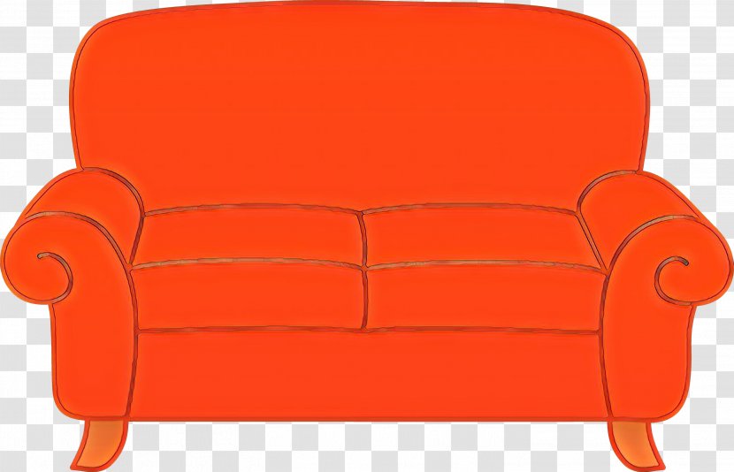 Orange - Loveseat - Club Chair Transparent PNG