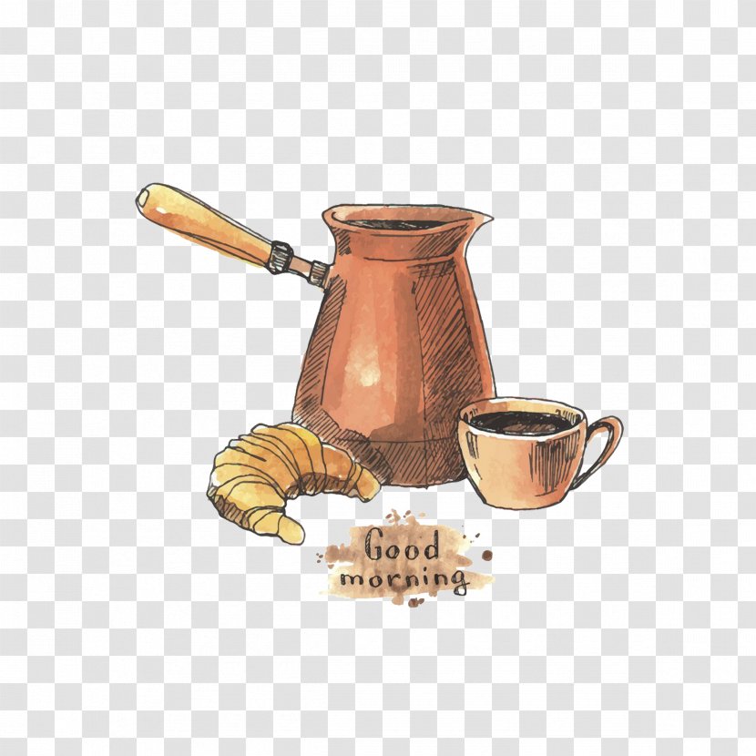 Coffee Euclidean Vector Illustration - Drinkware - Hand-painted Container Transparent PNG