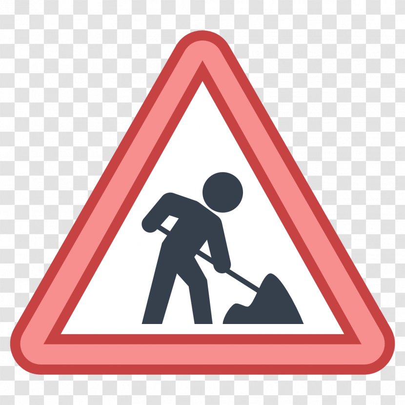Traffic Sign Men At Work Roadworks - Construction Transparent PNG