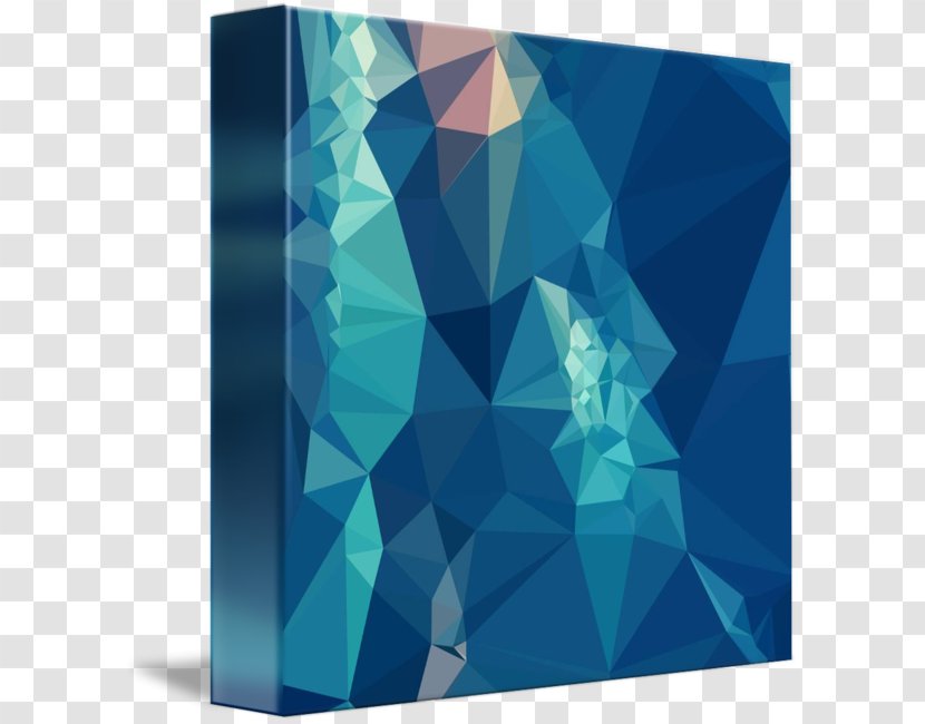 Turquoise Cobalt Blue Teal - Triangle - Polygon Border Transparent PNG