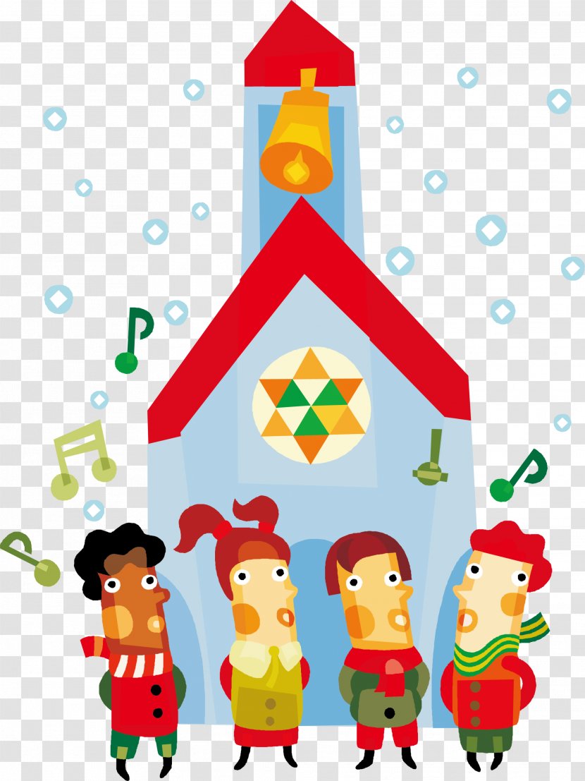 Christmas Carol Child Clip Art - Blue Cartoon Church Kids Transparent PNG