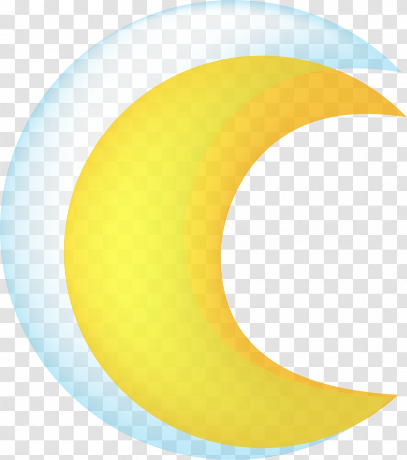 Yellow Cartoon Moon - Crescent - Drawing Transparent PNG
