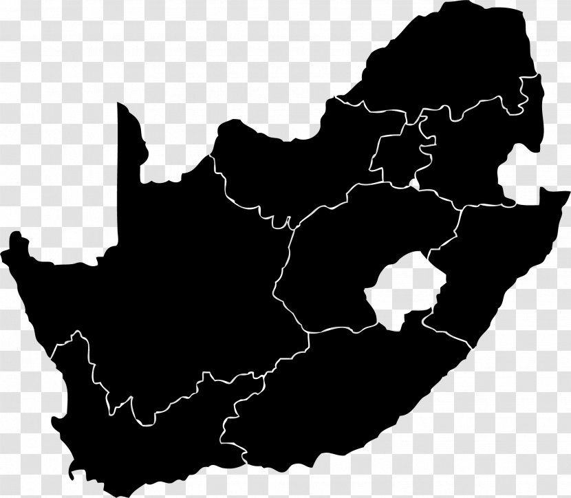 South Africa Vector Map Royalty-free - Black And White Transparent PNG