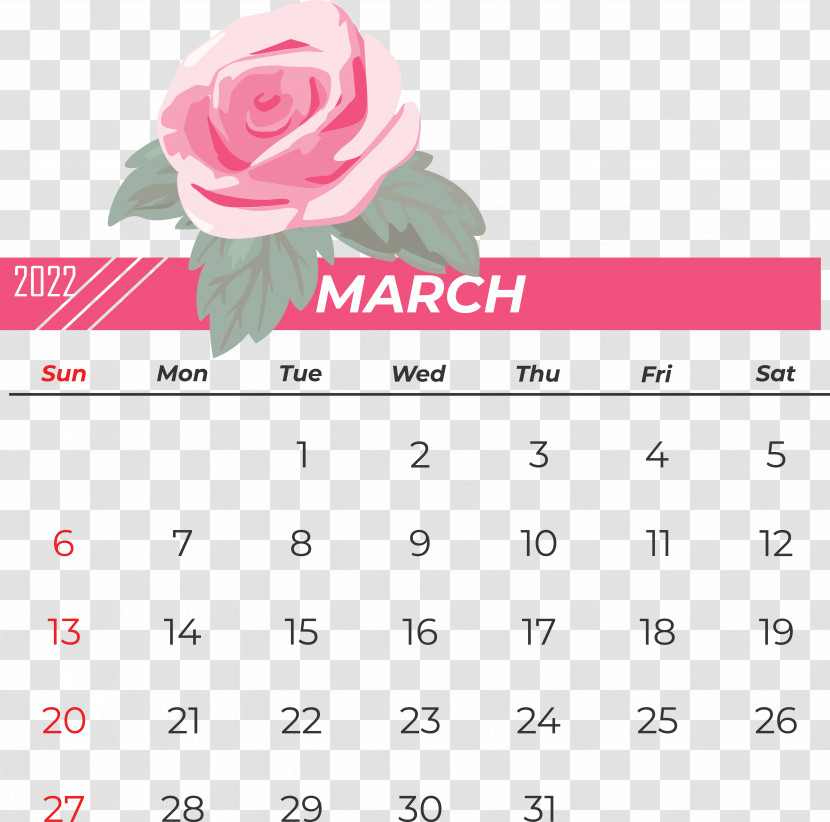 Calendar Font Pink M Petal Meter Transparent PNG
