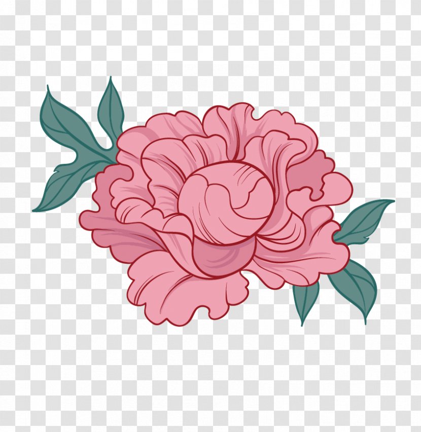 Peony Pink Flowers - Plant - Vector Transparent PNG