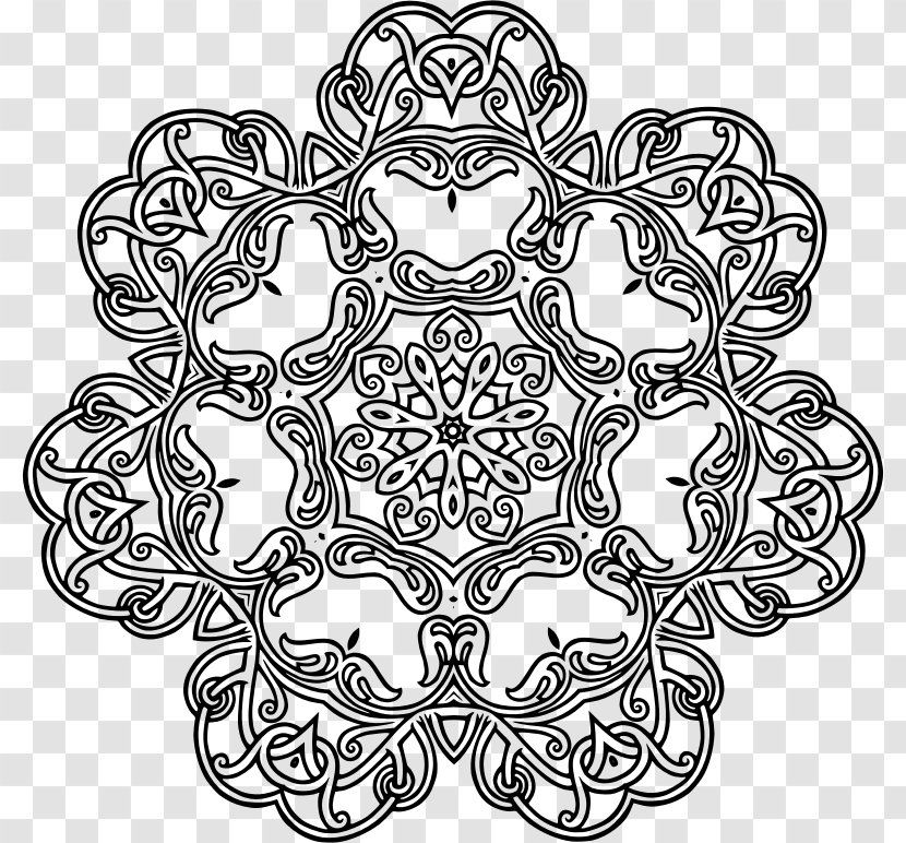 Coloring Book Line Art Drawing Clip - Black And White - Geometric Color Transparent PNG