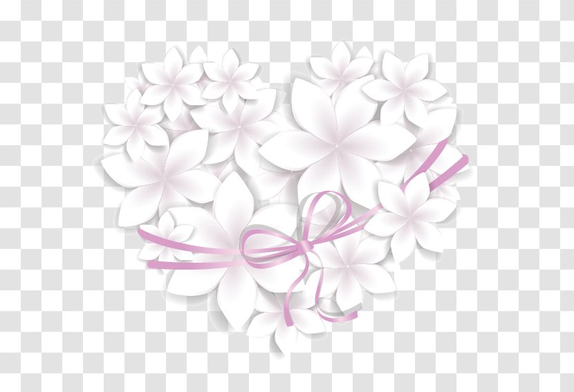 Flower Papercutting 3D Computer Graphics - Lilac - Ribbon Stereo Transparent PNG