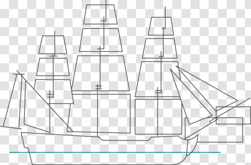 Sailing Ship Drawing Boat - Triangle - Of The Line Transparent PNG