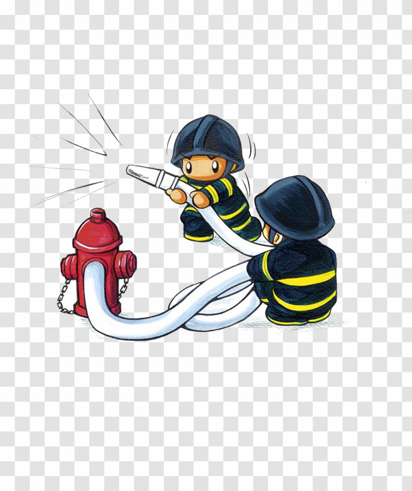 Firefighter Firefighting Cartoon Police Officer - Fire Protection Transparent PNG