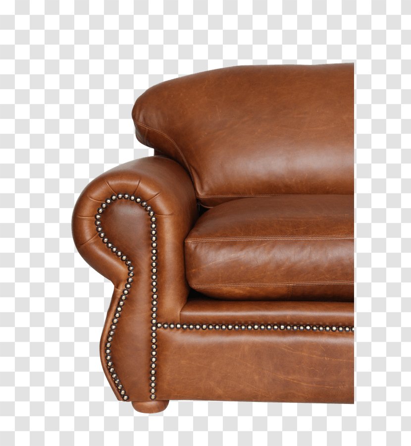 Club Chair Leather Caramel Color Brown Couch - Design Transparent PNG