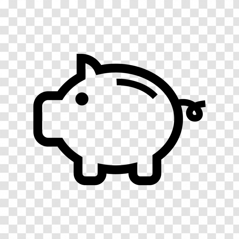 Piggy Bank Finance Money Saving - Dog Like Mammal - Clip Art Black And White Transparent PNG