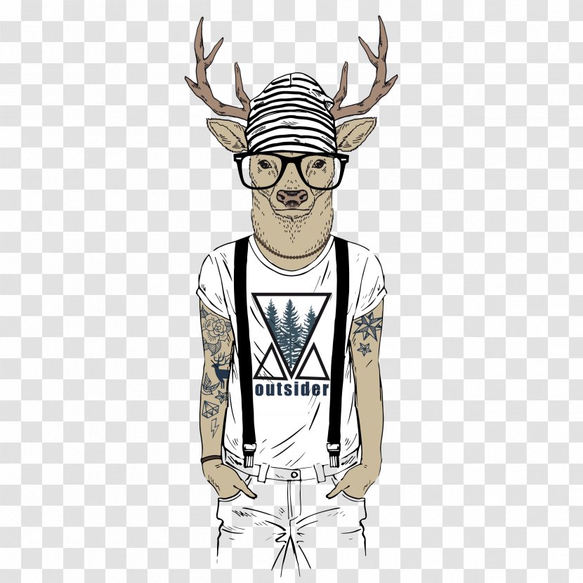 Drawing Royalty-free Tattoo Illustration - Vision Care - Fashion Hand-painted Deer Transparent PNG