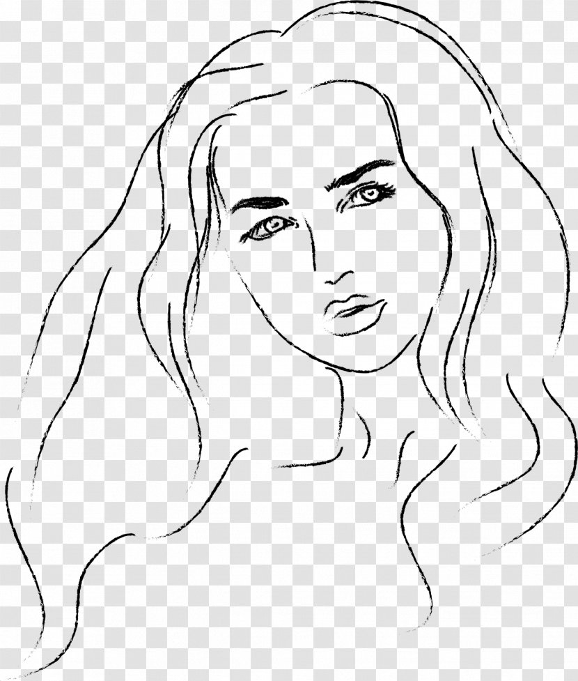Drawing Woman Portrait - Frame - Face Transparent PNG
