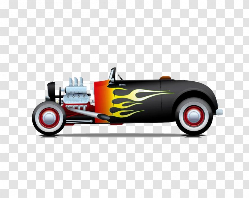 Sports Car Hot Rod Illustration - Race - Cool Classic Material Free To Pull Transparent PNG