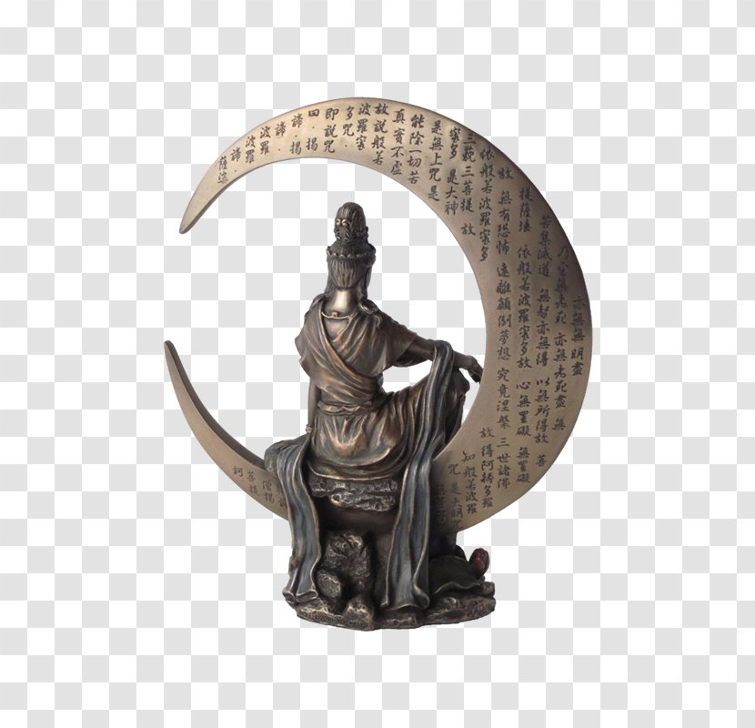 Bronze Sculpture Figurine Classical - Statue - Kuan Yin Transparent PNG